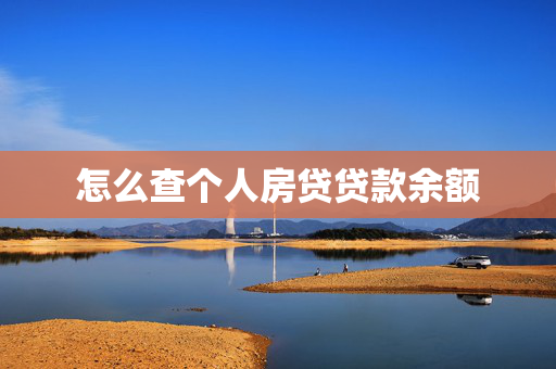 怎么查个人房贷贷款余额