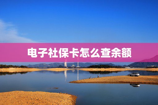 电子社保卡怎么查余额