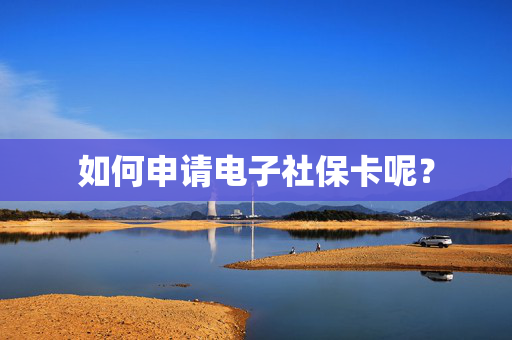 如何申请电子社保卡呢？