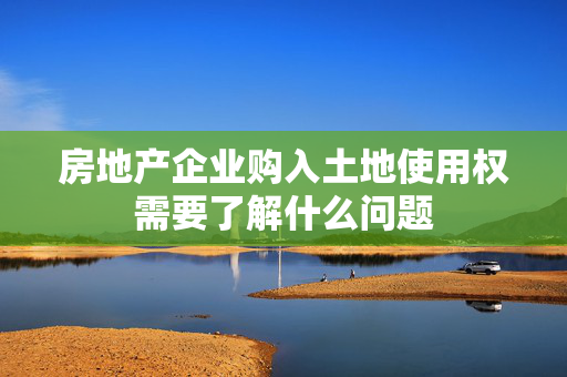 房地产企业购入土地使用权需要了解什么问题
