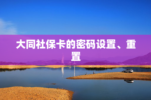 大同社保卡的密码设置、重置