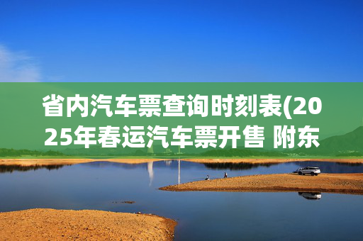 省内汽车票查询时刻表(2025年春运汽车票开售 附东营汽车总站班次时刻表)
