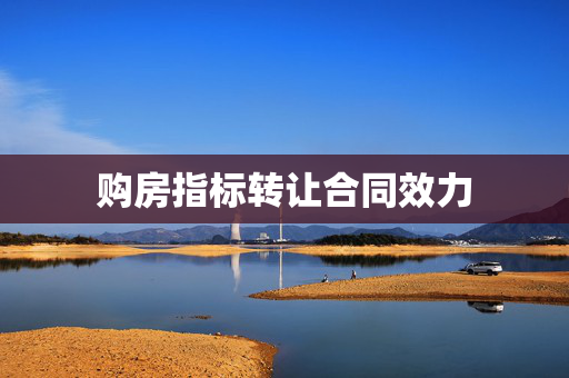 购房指标转让合同效力
